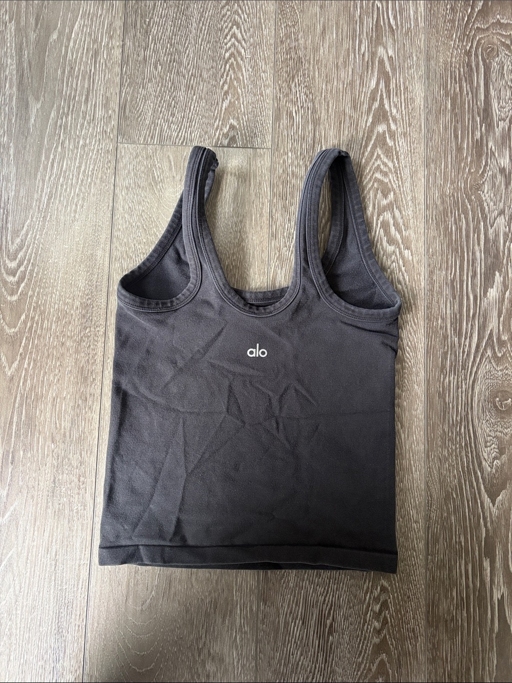 ALO Yoga Black Scoop Neck Tank